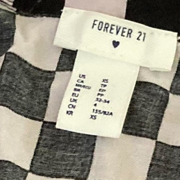 black + white checkered button up - Picture 2 of 2